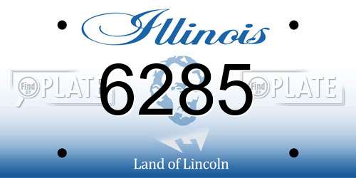 6285 Illinois License Plate
