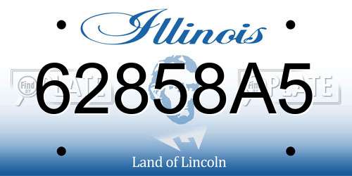 62858A5 Illinois License Plate