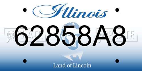 62858A8 Illinois License Plate
