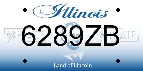 6289ZB Illinois License Plate