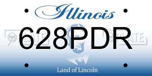 628PDR Illinois License Plate
