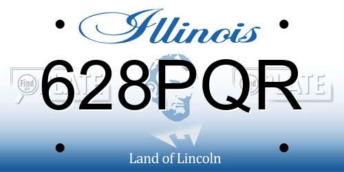 628PQR Illinois License Plate