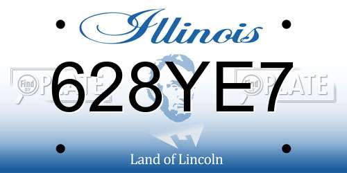 628YE7 Illinois License Plate