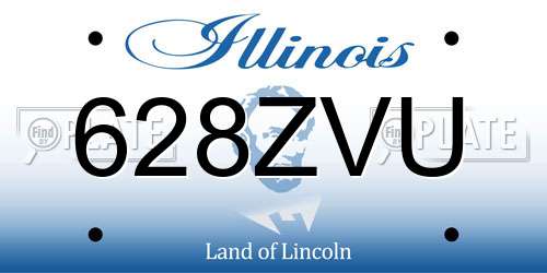628ZVU Illinois License Plate