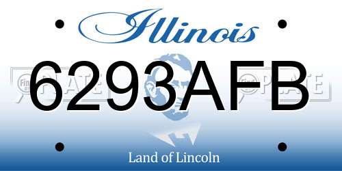 6293AFB Illinois License Plate