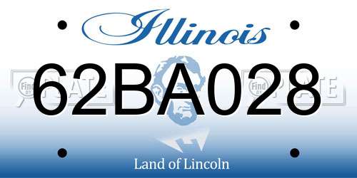 62BA028 Illinois License Plate