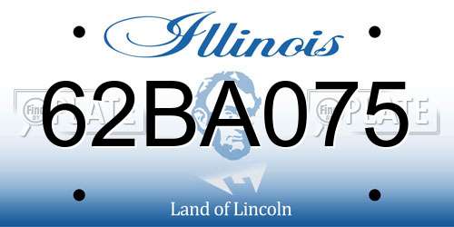 62BA075 Illinois License Plate