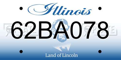 62BA078 Illinois License Plate