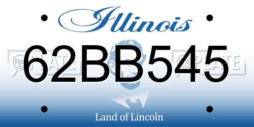 62BB545 Illinois License Plate