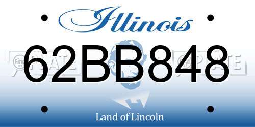 62BB848 Illinois License Plate