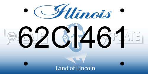 62CI461 Illinois License Plate