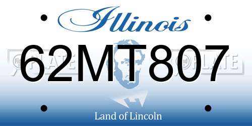 62MT807 Illinois License Plate
