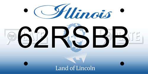 62RSBB Illinois License Plate