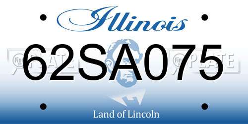 62SA075 Illinois License Plate