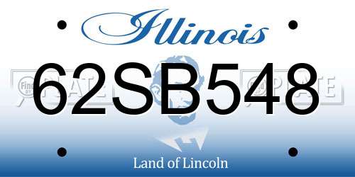 62SB548 Illinois License Plate