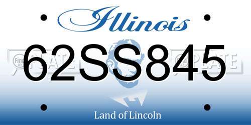 62SS845 Illinois License Plate