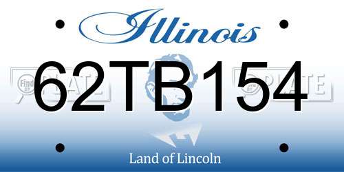 62TB154 Illinois License Plate