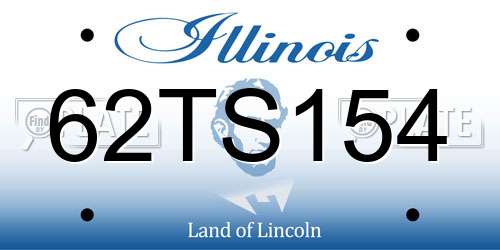 62TS154 Illinois License Plate