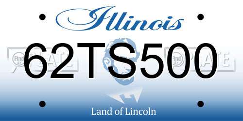 62TS500 Illinois License Plate