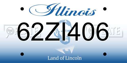 62ZI406 Illinois License Plate
