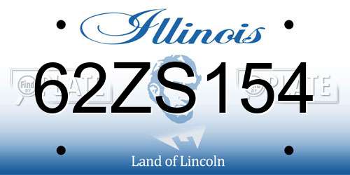 62ZS154 Illinois License Plate