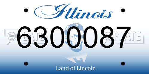 6300087 Illinois License Plate