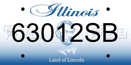 63012SB Illinois License Plate