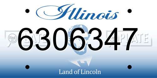 6306347 Illinois License Plate