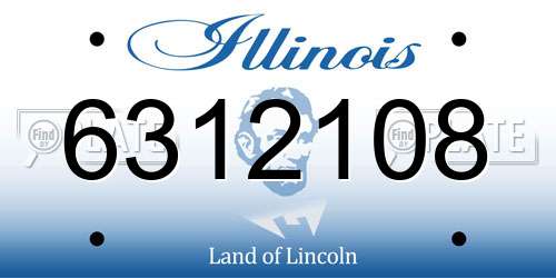 6312108 Illinois License Plate