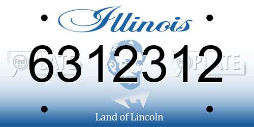6312312 Illinois License Plate