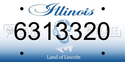 6313320 Illinois License Plate