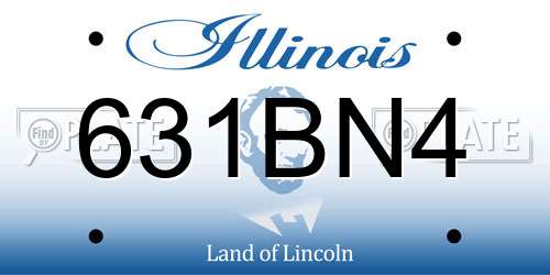 631BN4 Illinois License Plate