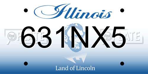 631NX5 Illinois License Plate