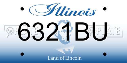 6321BU Illinois License Plate