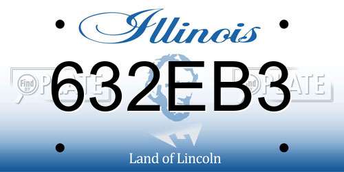 632EB3 Illinois License Plate