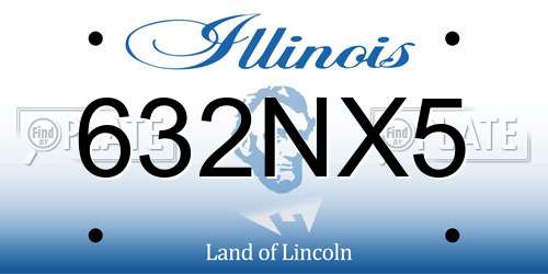 632NX5 Illinois License Plate