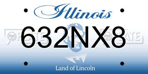 632NX8 Illinois License Plate