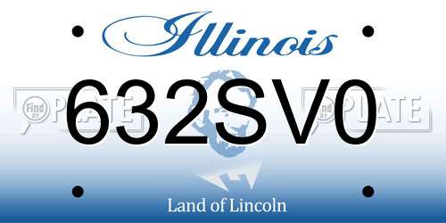 632SV0 Illinois License Plate