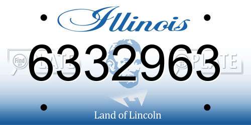 6332963 Illinois License Plate