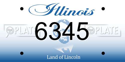 6345 Illinois License Plate