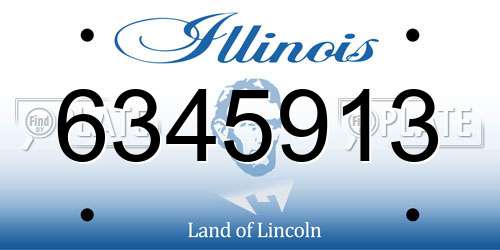 6345913 Illinois License Plate