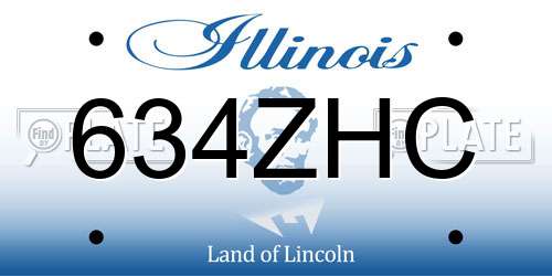 634ZHC Illinois License Plate