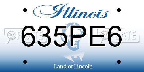 635PE6 Illinois License Plate
