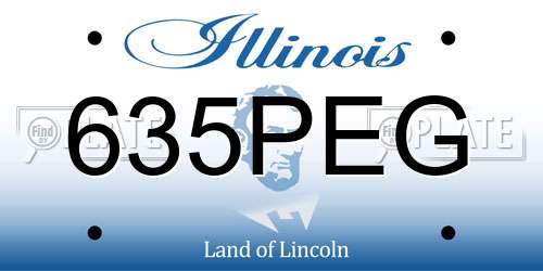 635PEG Illinois License Plate
