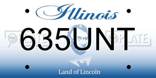 635UNT Illinois License Plate