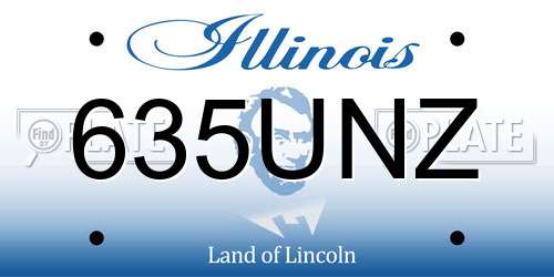 635UNZ Illinois License Plate