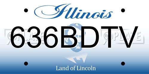 636BDTV Illinois License Plate