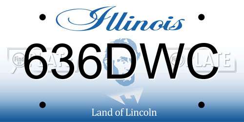 636DWC Illinois License Plate