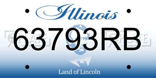 63793RB Illinois License Plate