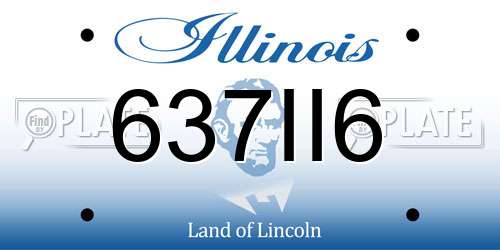 637II6 Illinois License Plate